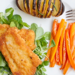 Fried Cod, Carrots and Potatoes