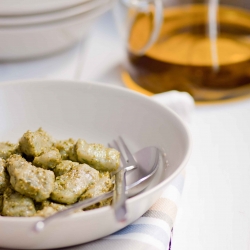 Spinach Gnocchi with Pesto Sauce