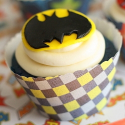 Blue Velvet Superhero Cupcakes