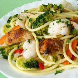 Spaghetti w/ Chicken, Broccoli