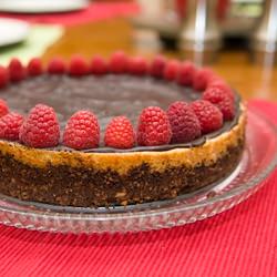 Vegan Chocolate Raspberry Cheesecake