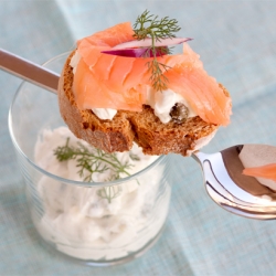 Salmon and Creme Fraiche Bruschetta