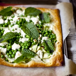 Feta, Zucchini, Pea & Mint Tart