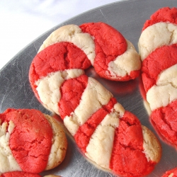 Sweet Cherry Candy Cane Cookies