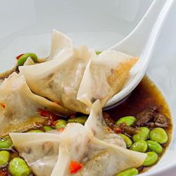 Filet Mignon Wontons in Broth