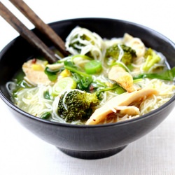 Chicken Ginger Soup w/ Noodles