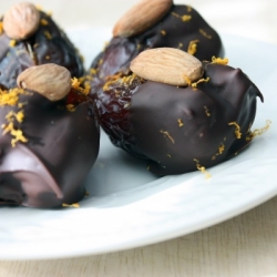 Chocolate Dipped Dates with Nuts