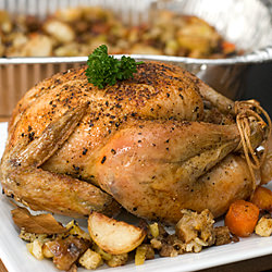 Garlic Roast Chicken with Stuffing