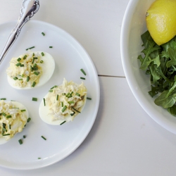 Crab Stuffed Deviled Eggs