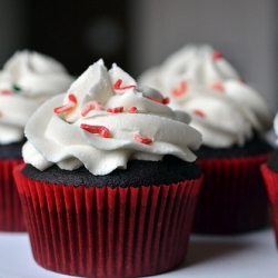 Chocolate Candy Cane Cupcakes