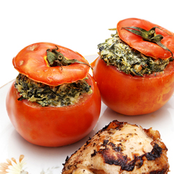 Creamed Spinach Stuffed Tomatoes