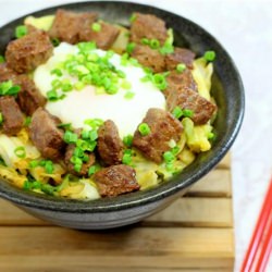 Beef Rice Bowl with Poached Egg