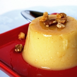 Eggnog Flans with Maple and Walnuts