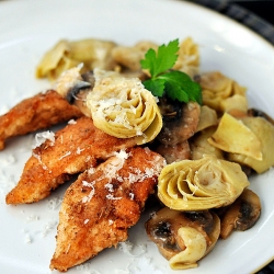 Chicken, Artichokes in Wine Sauce