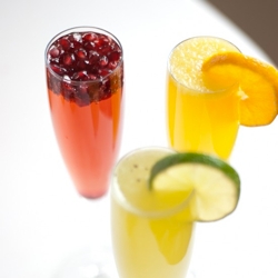 Festive Fruit and Champagne Cocktail