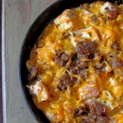 Sausage and Cheddar Strata