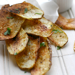 Baked Potato Chips with Dip