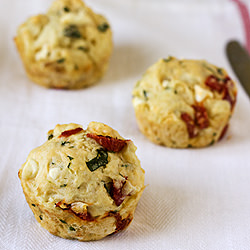 Feta, Basil, Roasted Pepper Muffin