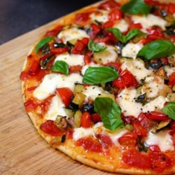 Red Pepper & Eggplant Pizza