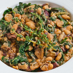 Mashed White Beans w/ Spinach