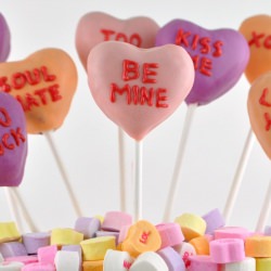 Conversation Hearts Cake Pops