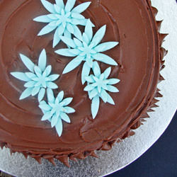 White Velvet Cake with Ganache