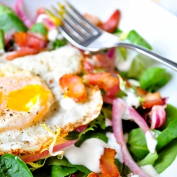 Winter Mache Salad with Crispy Egg