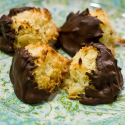 Chocolate-Dipped Coconut Macaroons