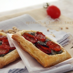 Spinach & Tomato Tarts w/ Pesto