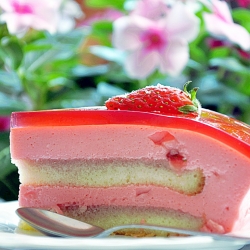 Strawberry Mirror Cake