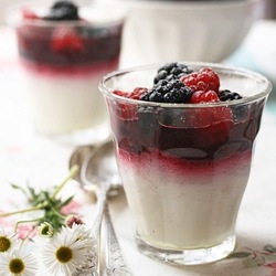 Yogurt Pannacotta with Berries