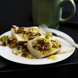 Sauteed Leeks on French Bread