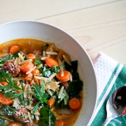 Orzo Soup with Lamb Meatballs