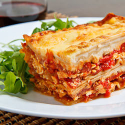 Chicken, Red Pepper & Goat Cheese Lasagna