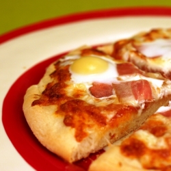 Quail Egg & Speck Pizza