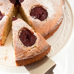 Plum and White Rose Tea Cake