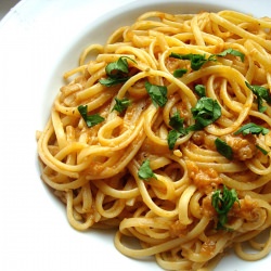 Aubergine and Anchovy Pasta