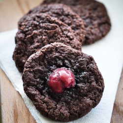 Cherry, Chocolate, Nutella Cookies