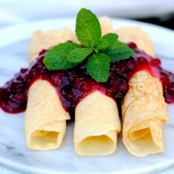 Swedish Pancakes with Lingonberries