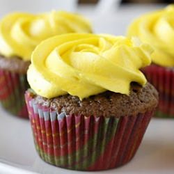 Mini Colorful Chocolate Cupcakes