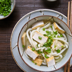 Udon Noodles in Chicken Broth