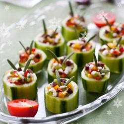 Cucumbers Filled with Cheese