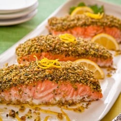 Pistachio Crusted Roast Salmon