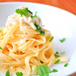 Thai Fettuccine Alfredo w/ Crab