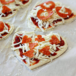 Heart-Shaped Pepperoni Pizza