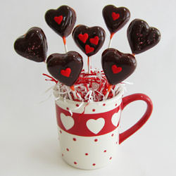 Cherry Heart Pops with Chewy Center