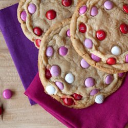 Giant V- Day M&M Cookies