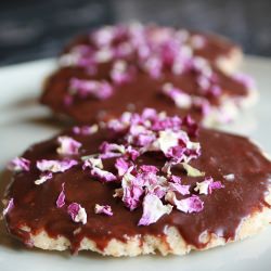 Chocolate and Rose Petal Cookies