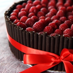 Chocolate Cake with Raspberries