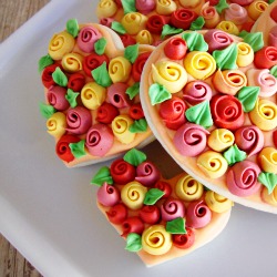 Rosette Covered Valentine Cookies